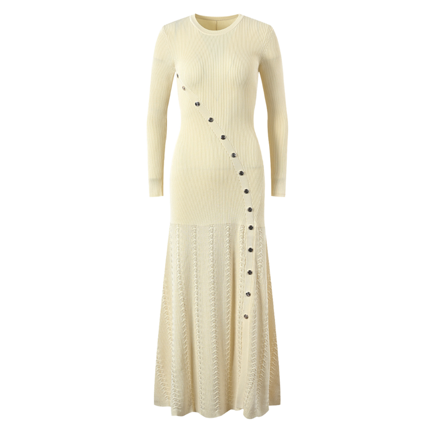 Robe tricotée à manches longues