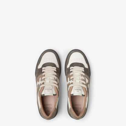 Match Lace-Up Sneakers – Brown & Cream