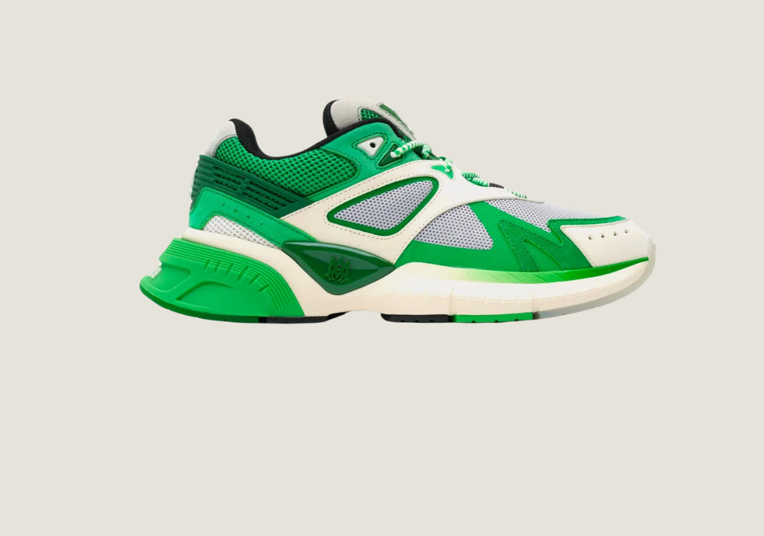 MA Runner Low Top Sneakers Green / White / Cream