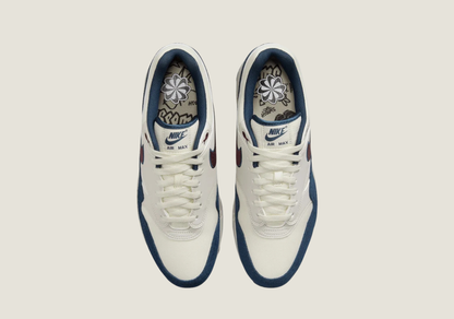 Air Max 1 "Notebook Doodles"  Sail / Navy / Burgundy