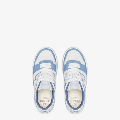 Match Lace-Up Sneakers – White & Light Blue