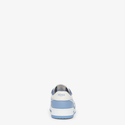 Match Lace-Up Sneakers – White & Light Blue