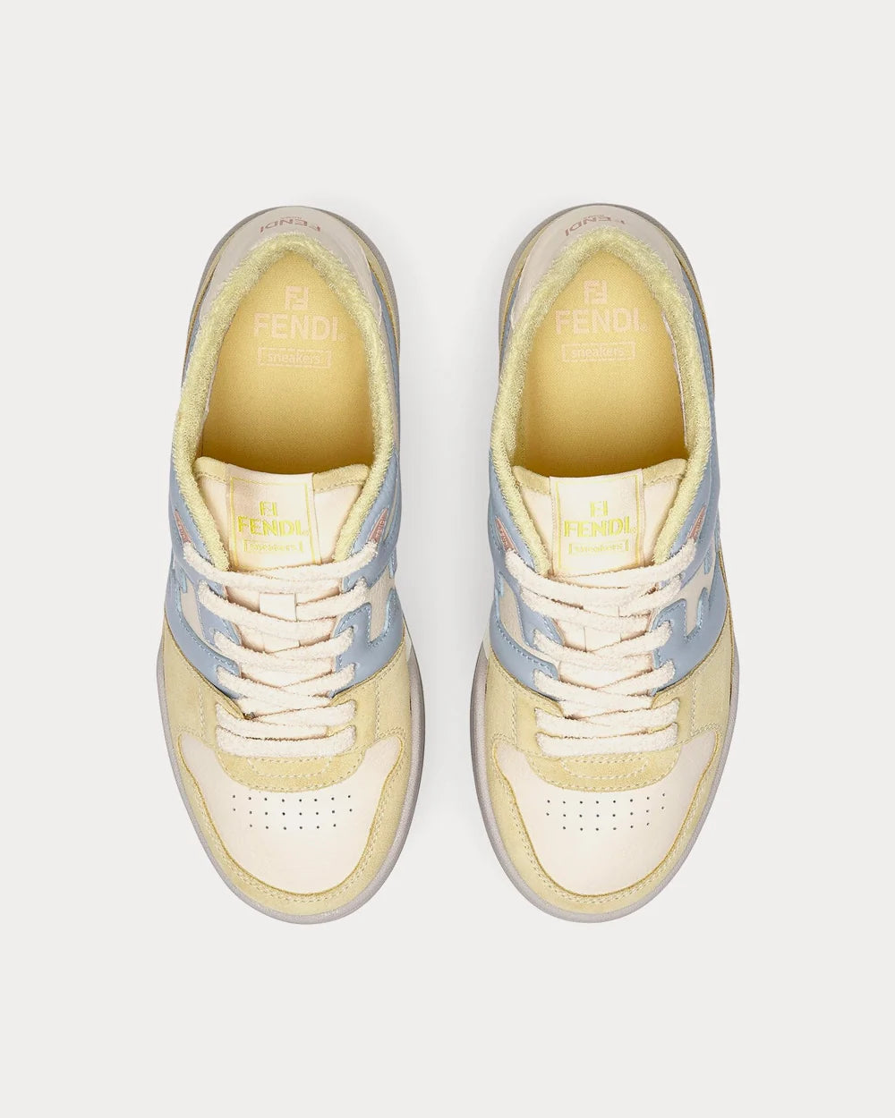 Match Lace-Up Sneakers – Yellow & Light Blue