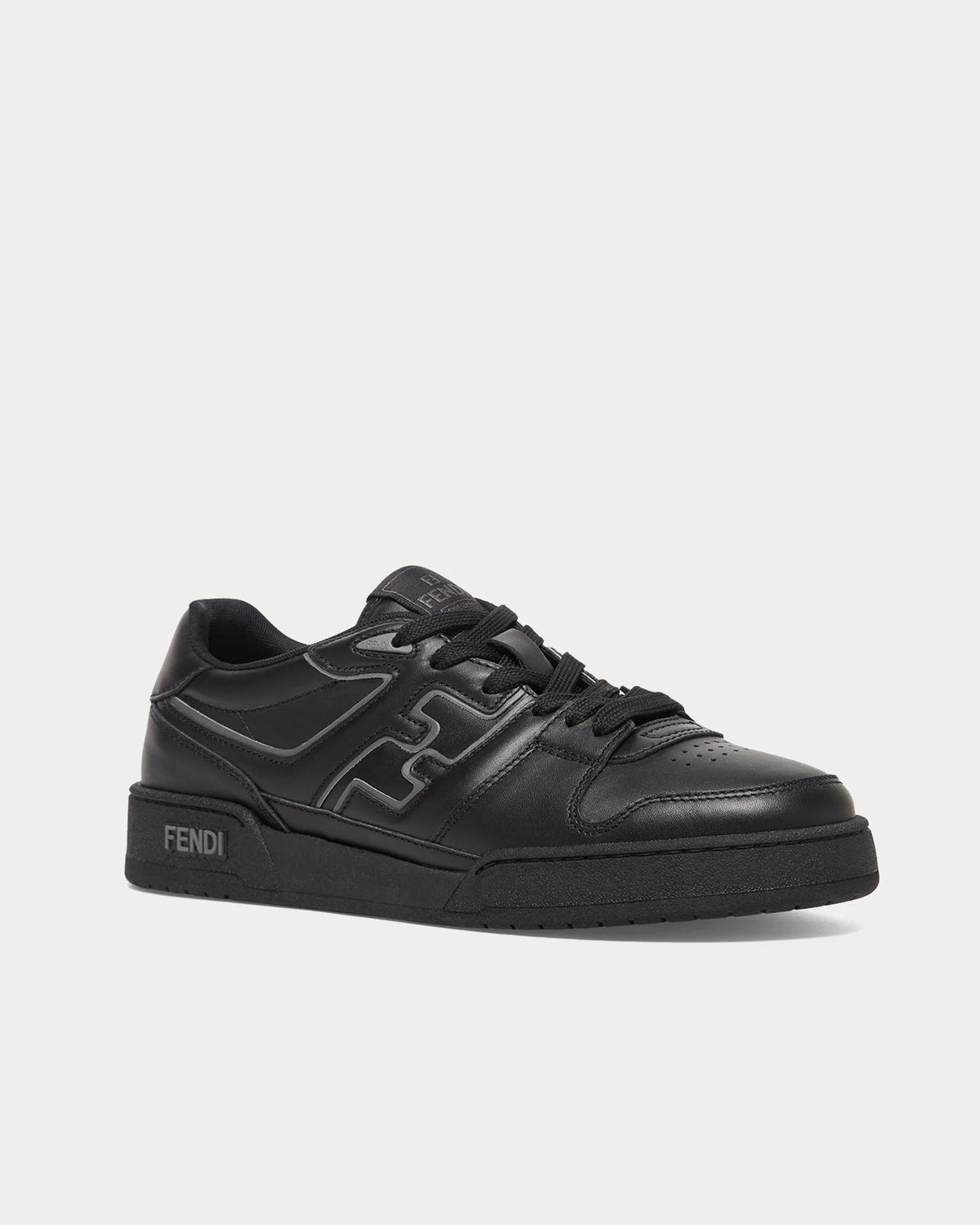 Match Leather Low Top Sneakers – Triple Black