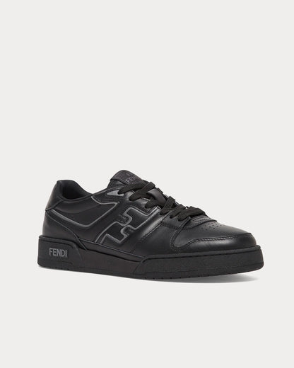 Match Leather Low Top Sneakers – Triple Black