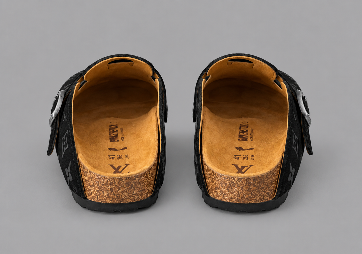 Black Monogram Buckle Clogs - Limited Edition