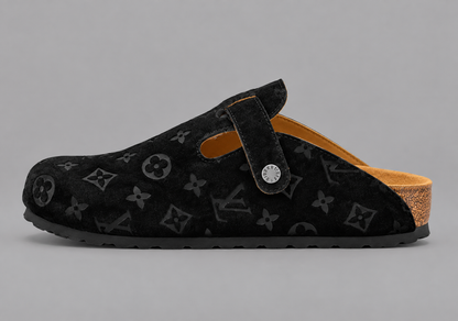 Black Monogram Buckle Clogs - Limited Edition
