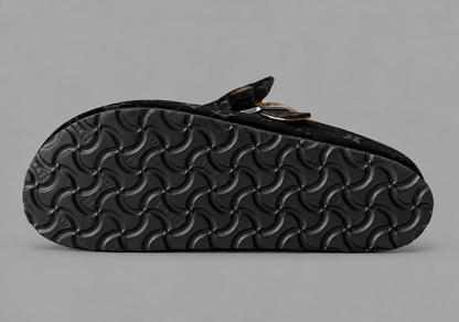 Black Monogram Buckle Clogs - Limited Edition