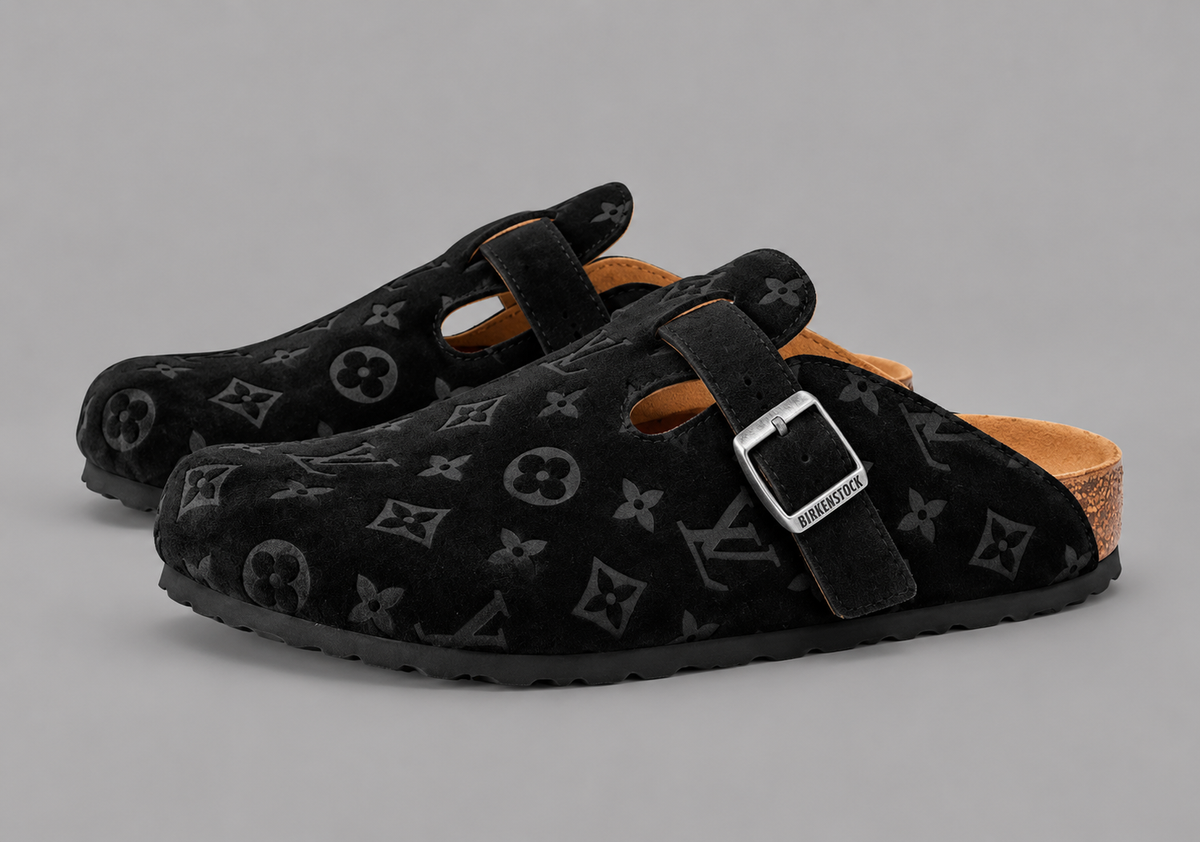 Black Monogram Buckle Clogs - Limited Edition