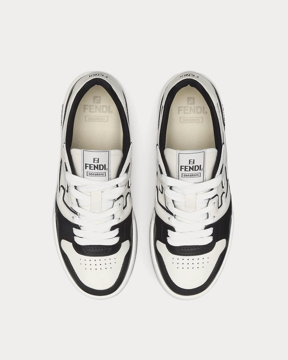Match Leather Low Top Sneakers – Black & White