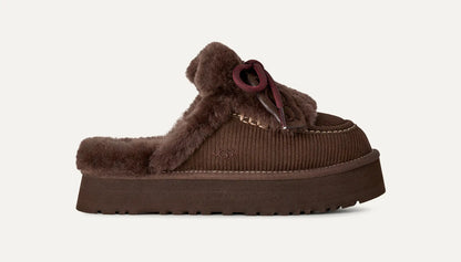 Disquette Heritage Platform Slippers – Dark Brown