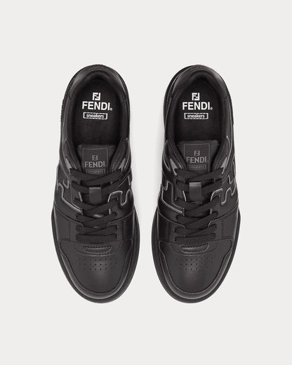 Match Leather Low Top Sneakers – Triple Black