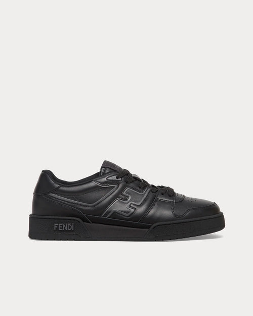 Match Leather Low Top Sneakers – Triple Black